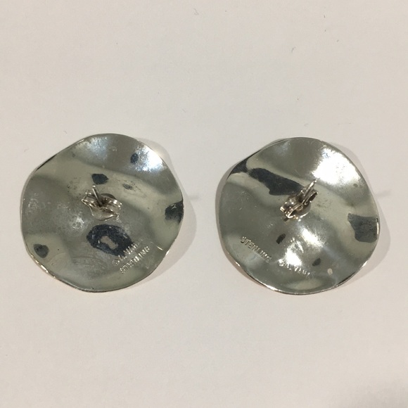 Sterling Silver Vintage Wavy Women's Earrings - Picture 6 of 7